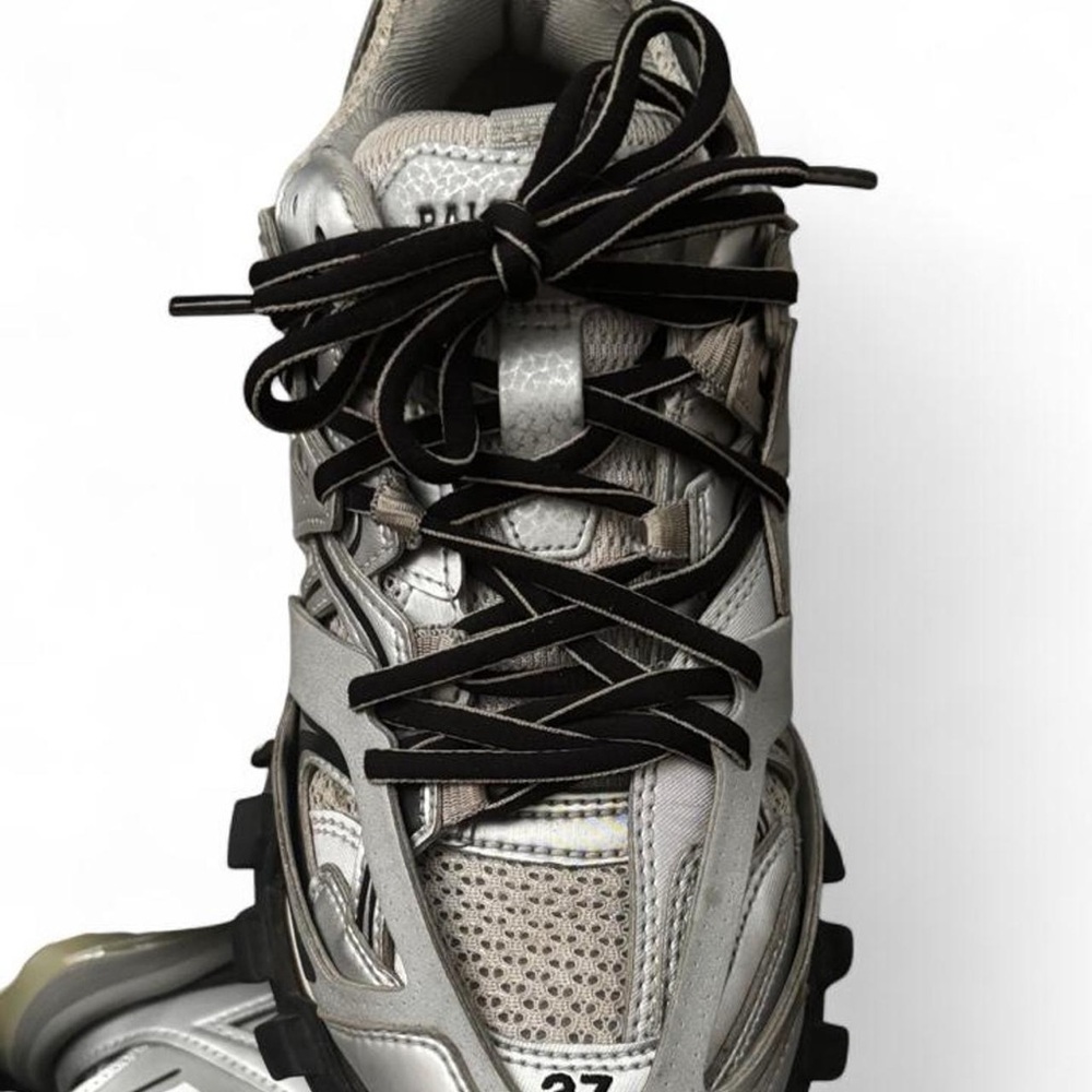 Balenciaga Silver and Black Women's Chunky Sneaker